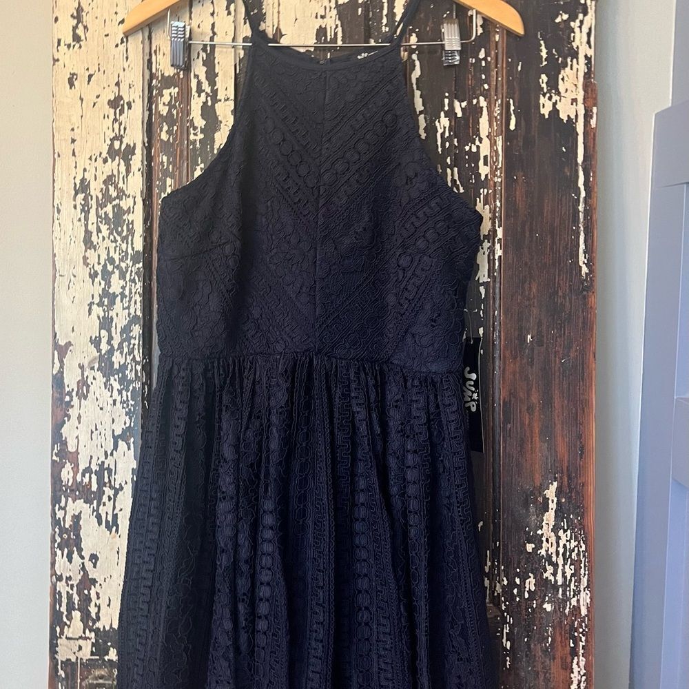 NWT Jump party/ocassion Lace Black Halter Dress. Women’s size 9/10 juniors.